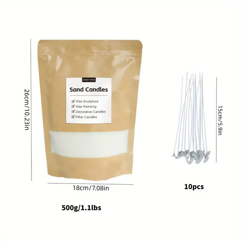 Diy Candle Making Kit, 1 Set 500g/1000g Candle Making Sand with Wick, Candle Making Supplies for Wedding & Party 1