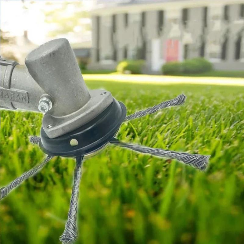 Product Introduction of 1Pcs New Steel Wire Wheel Lawn Mower Head Removal Moss Rust Brush Disc Weed Brush Head Universal 6 inch Grass Trimmer Head 19