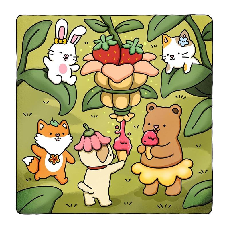 Product Introduction of Girl's Day Coloring Book & Cute Animal Character Coloring Book, 2 Counts/set Cartoon Coloring Book, Fun Perfect Birthday Gift for Students 5