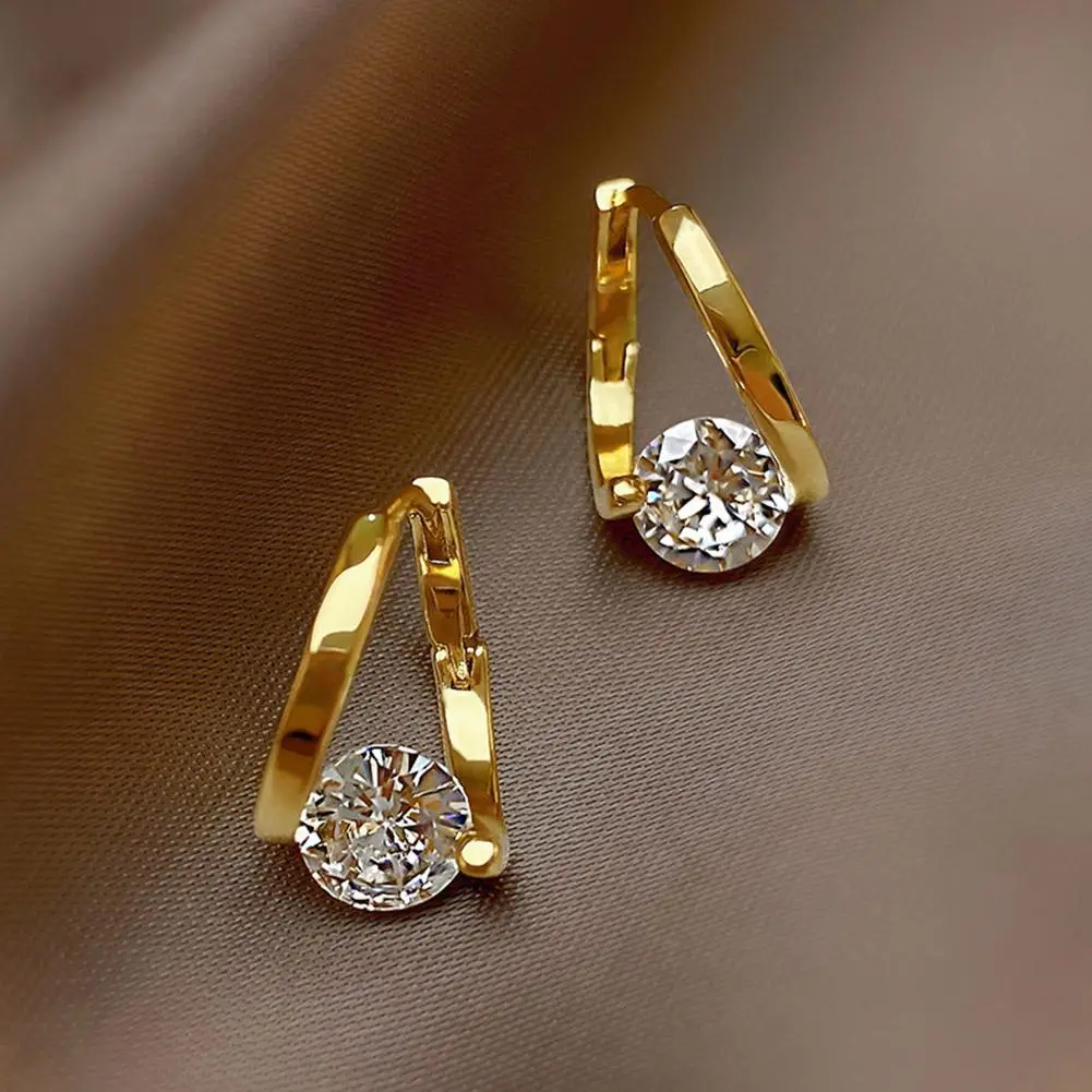 Anting-anting Berlian Buatan, Bahan Keluli Tahan Karat, Anting-anting Berkilauan, Aksesori Tinggi, Niche Rasa, F9I0 Earrings Genshin Gelap