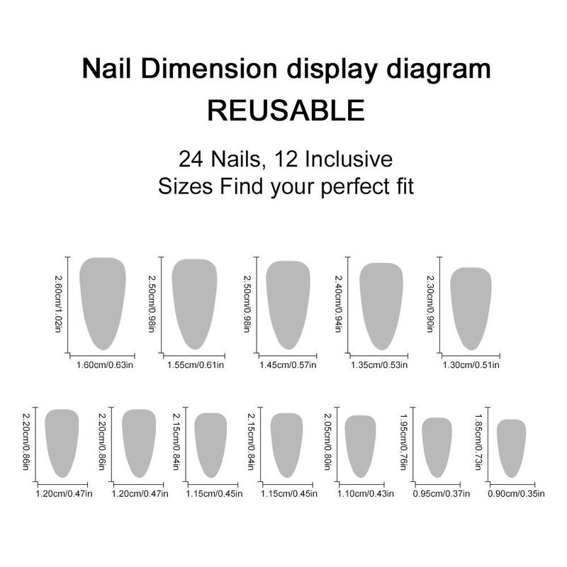 Product Introduction of Star Pattern Fake Nails with Nail File & Tape,1 Set Removable False Nails for Women & Girls Nail Art, Effortless Press on Nails Manicure Set 1