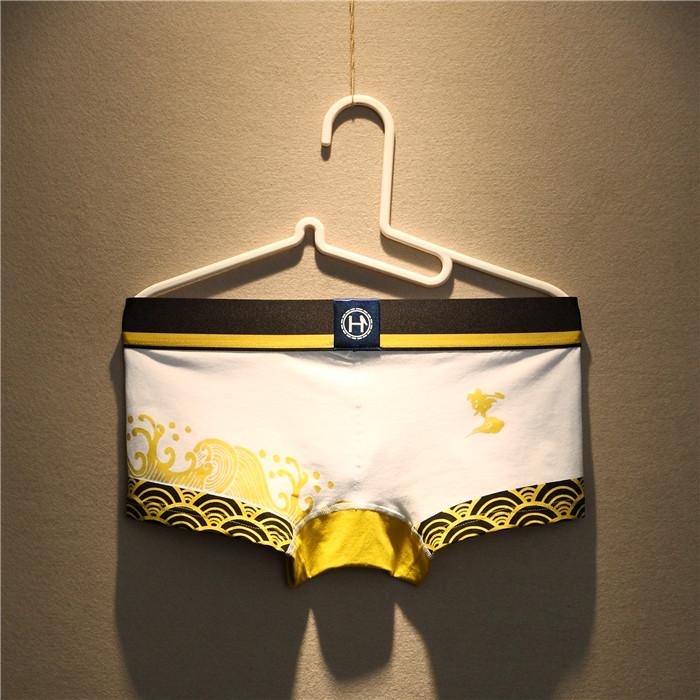 Product Introduction of 2pcs/lot men's cartoon underwear tight-fitting low-waisted cotton U convex boyshort youth breathable sports boxers 13