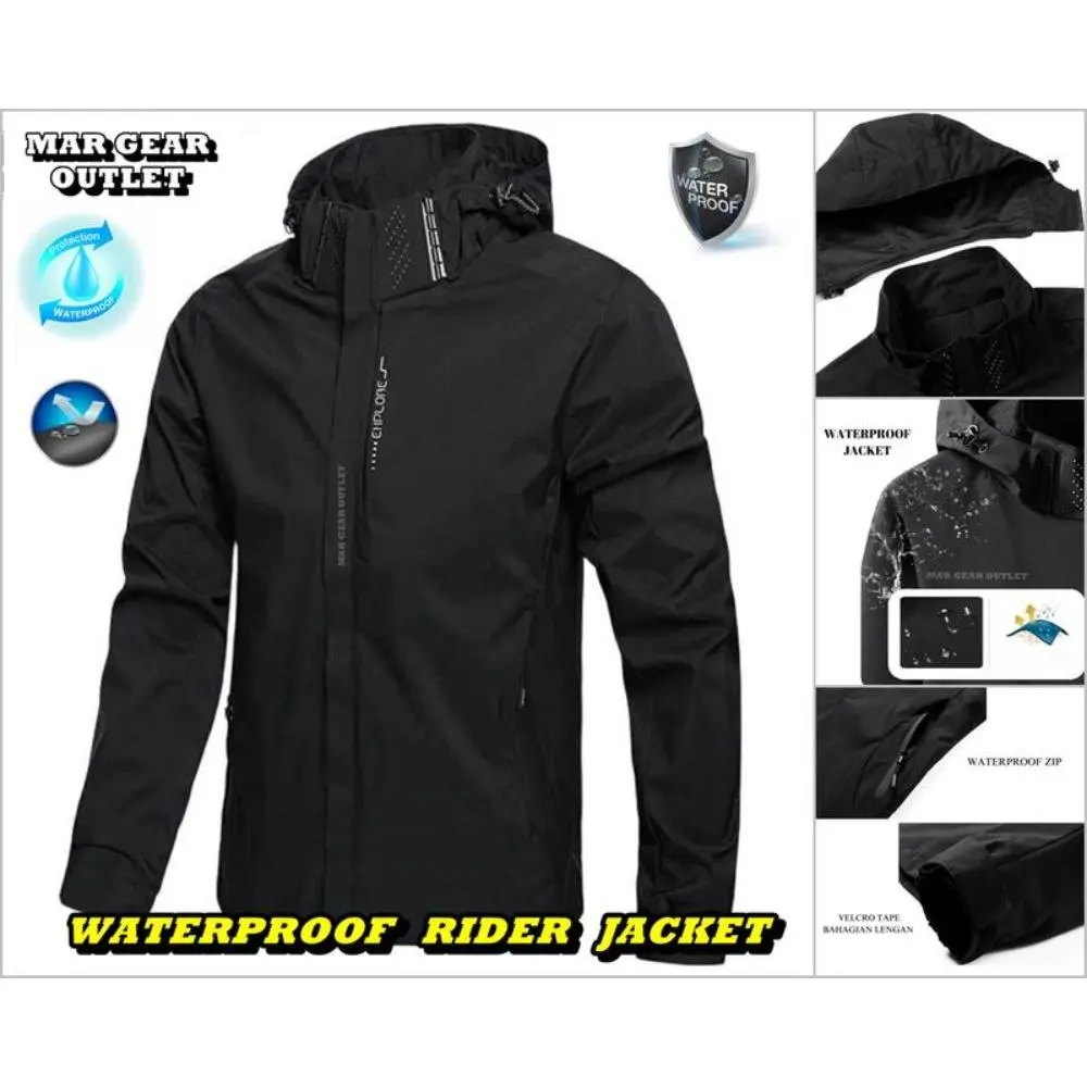 [WATERPROOF] Hoodie Removeable Boleh Tanggal Topi Water-Resistant Windbreaker Unisex Windproof Bomber Jacket Breathable Jaket EX Man Woman Comfortable Quick Dry
