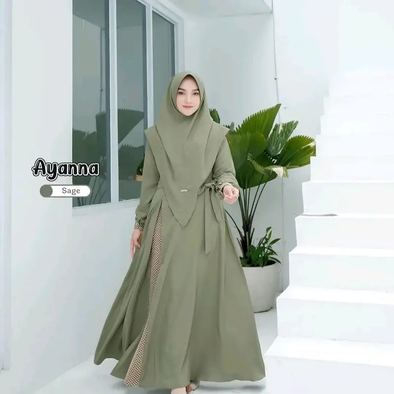 Mys - ayyana gamis set hijab wanita ukuran jumbo M L XL XXL busui priendly 6