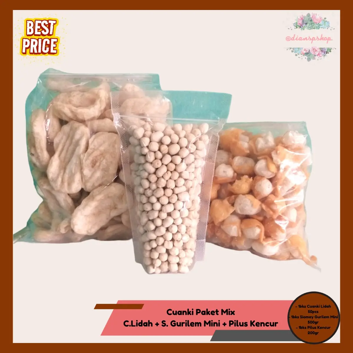 Cuanki Paket Mix Cuanki Lidah + Siomay Mini + Pilus Kencur Madam Di food   Makanan