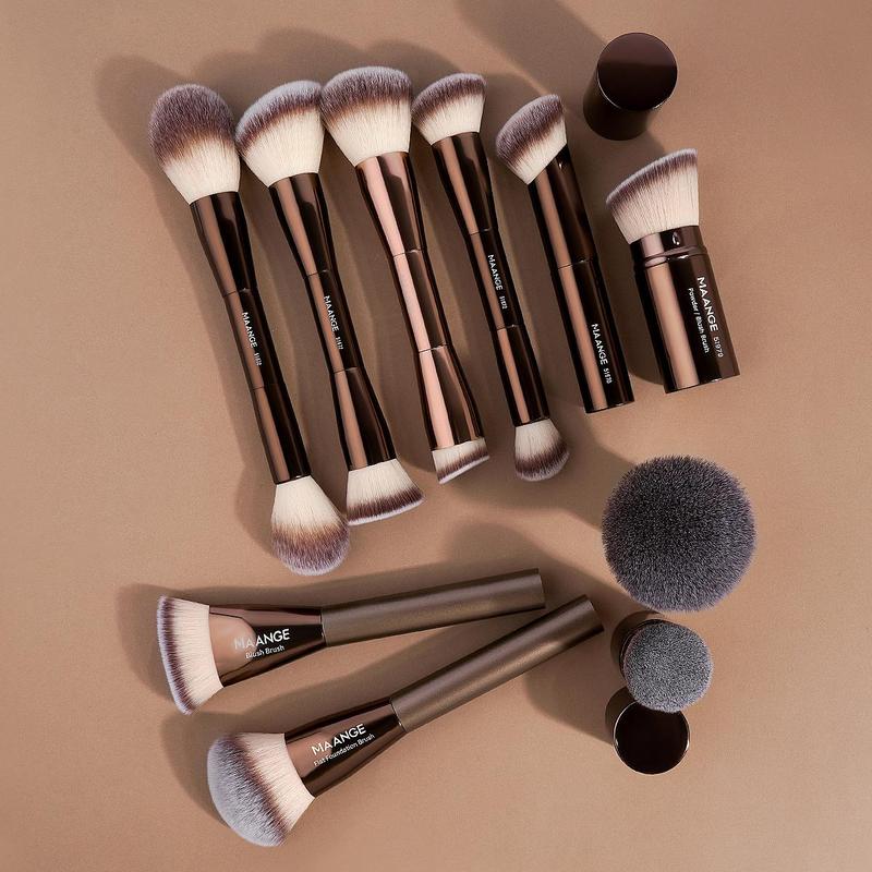 Product Introduction of Professional Makeup Brush Set with Zipper Bag, 10pcs/set Makeup Brush with Soft Bristles, Multifunctional Makeup Tool for Women & Girls, Brushes for Makeup 5