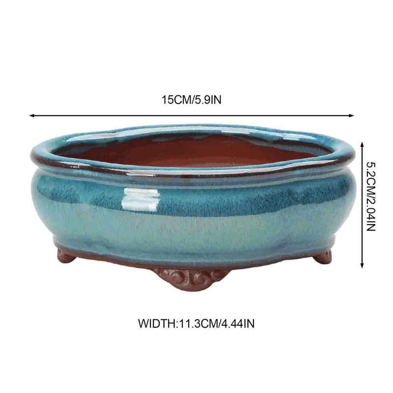 Ceramic Garden Planter Pot, Succulent Miniature Flower Pot, Breathable Pot for Living Room Bedroom Study Pots, Decorative, Home 1