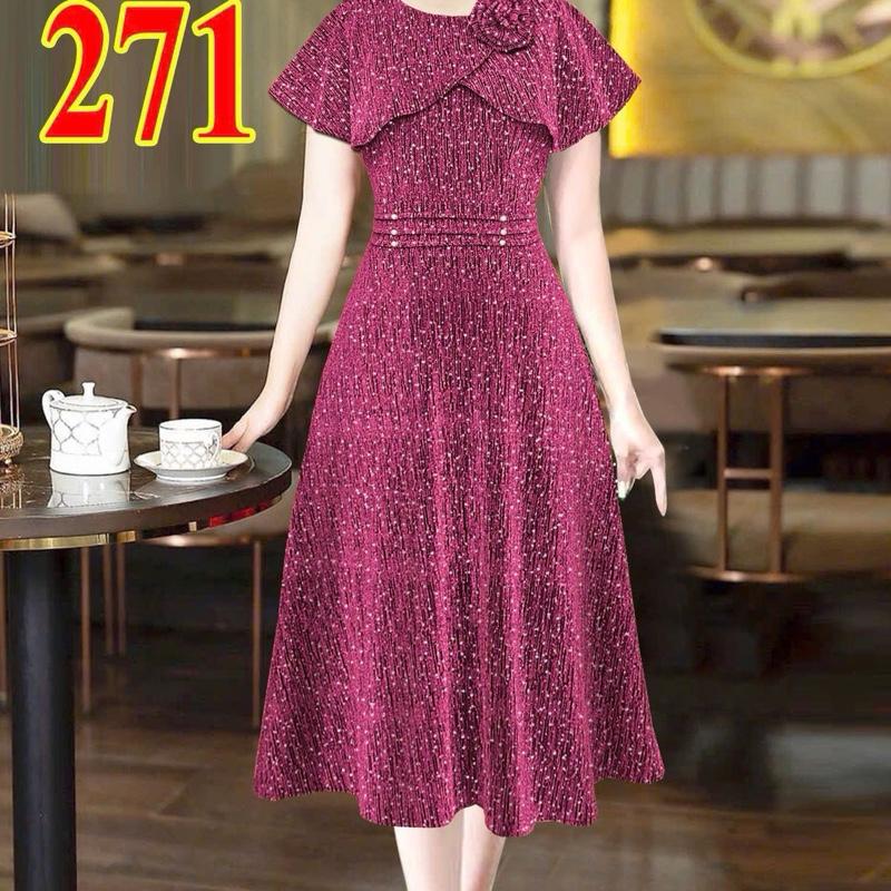 M271 Đầm xinh tặng mẹ chất thun nhủ dệt kim cao cấp 3
