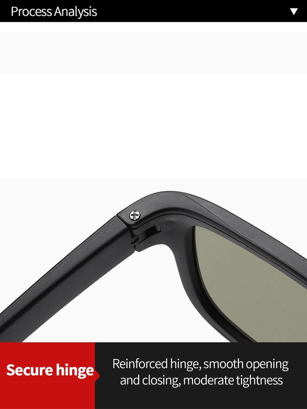 Unisex Simple Style Smart Photochromic Sunglasses (1 Pair), Trendy Casual Square Frame Sunglasses for Everyday Use, Fashion Accessories for Outdoor Activities 7