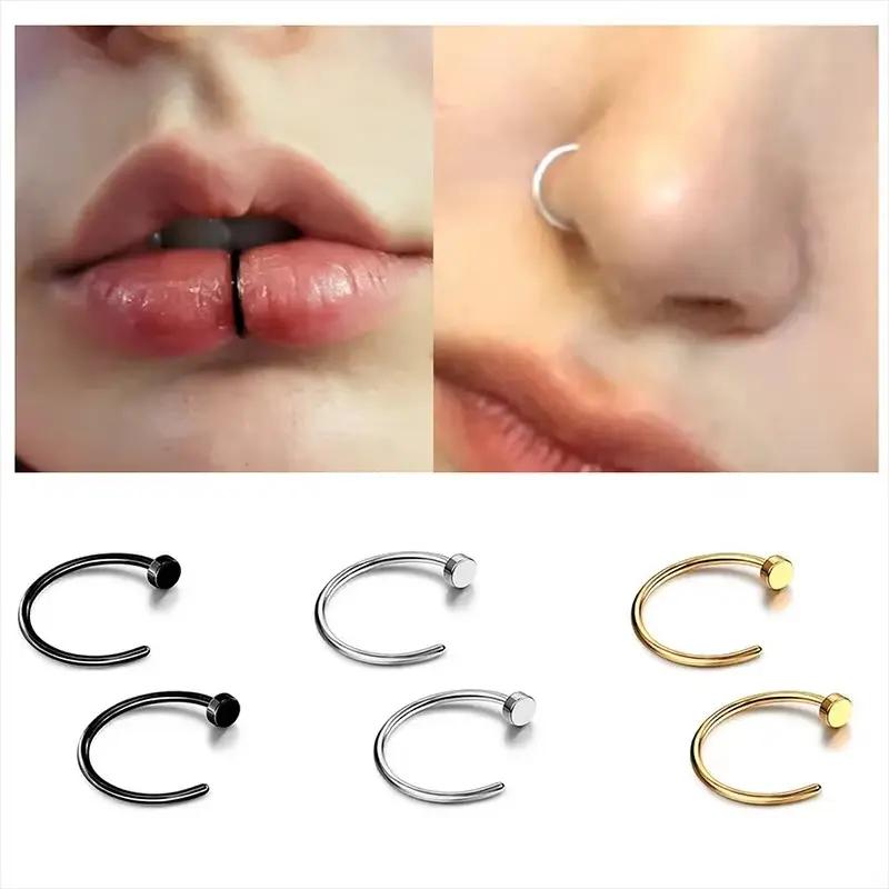 【Nosworthy】Cincin Hidung Tanpa Tindik Hidung / Bibir Palsu S