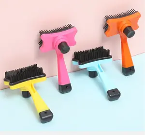 Sisir Kucing Pencet Bulu Rontok Otomatis Sisir Kucing Grooming Self Quick Cleaning Tombol Anti Kutu Dan Bulu Halus Viral Lucu Anti Kitten Kutuan anjing & kucing 【upgrade】pink anjing & kucing sisir & sikat