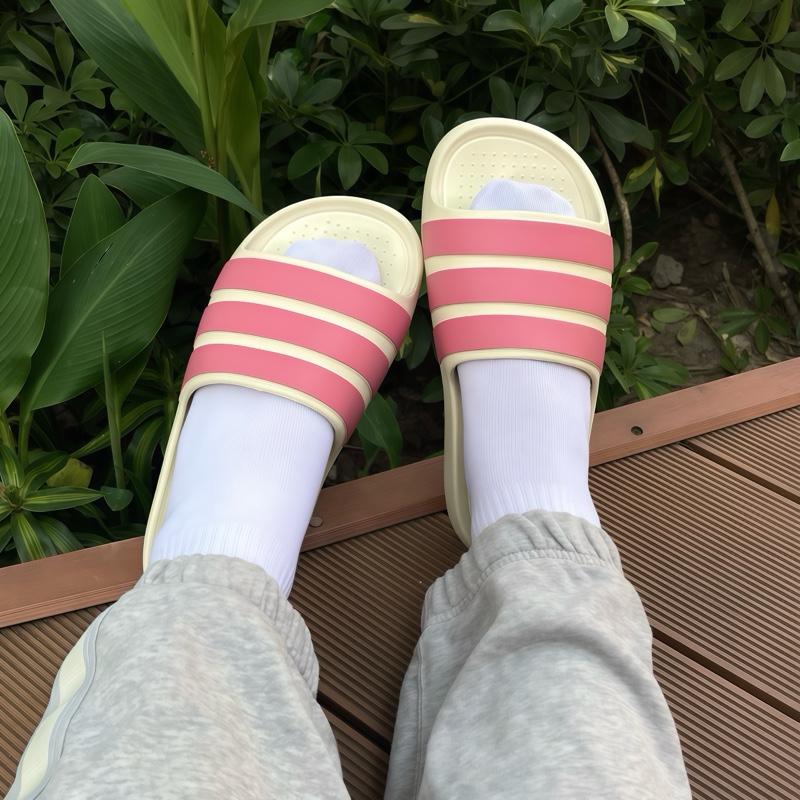 Dép cao su đúc 3 sọc ngang to nam nữ chống thấm nước trendy DéP Slipper Dép Lê Quai Ngang