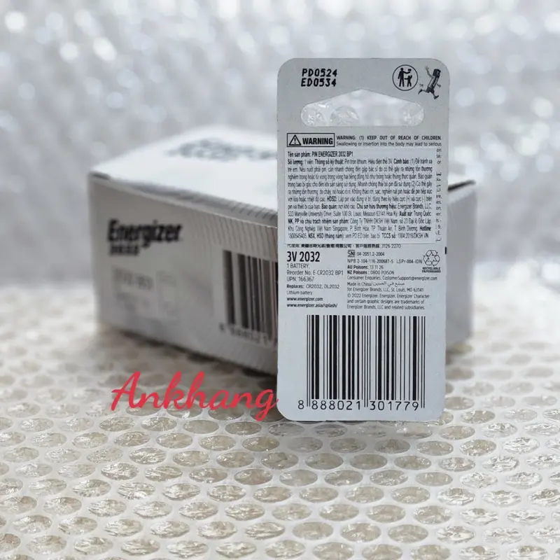 Pin CR2032 / CR 2032 3V Lithium Energizer chuyên dùng cho smartkey ô tô, xe máy - Hàng chính hãng Đèn Titan 4