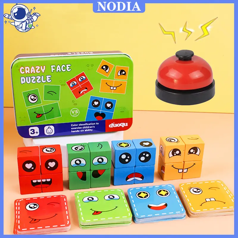 Nodia Toys Mainan Anak Susun Ekspresi Muka Face Changing Puzzle Cube Mainan Puzzle Anak Family Game
