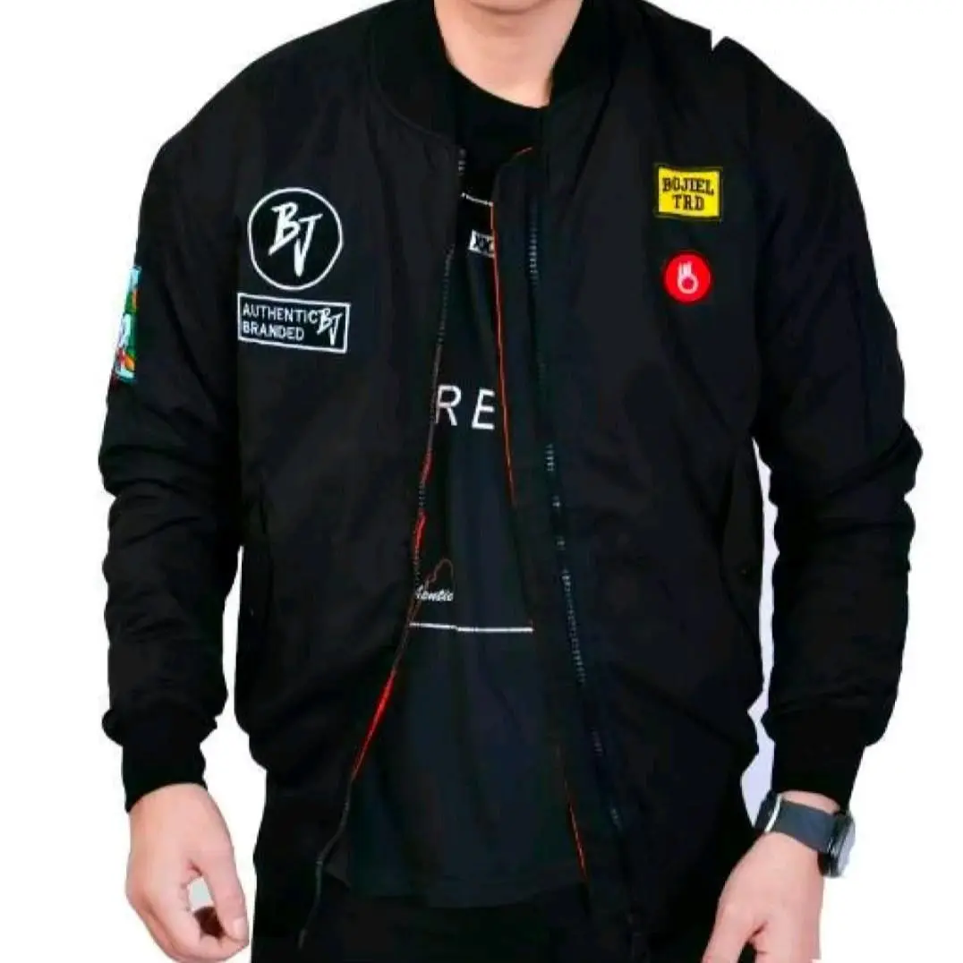 jaket bomber pria  bordir the bojiel Casual Kancing Tebal