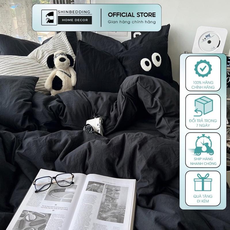 Bộ Vỏ Chăn Ga Cotton Đũi Thêu Shinbedding (không có ruột) kieng ga giường nơ cỡ queen đồng tiền đỏ gagiuong mua giặt máy đầu gấu trắng nệm