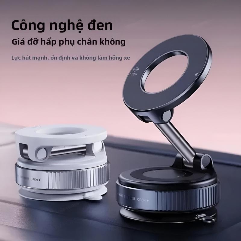 Giá Đỡ điện thȯại Từ Tính, Có Thể Xoay 360 °, Gấp Gọn, Có Cốc Hút Chân Không, Giá Chân Đế Thông Dụng Thích Hợp Cho Ô Tô / Phòng Tập Gym Thể Dục / Văn Phòng / Lái Xe, Giá Đỡ điện thȯại