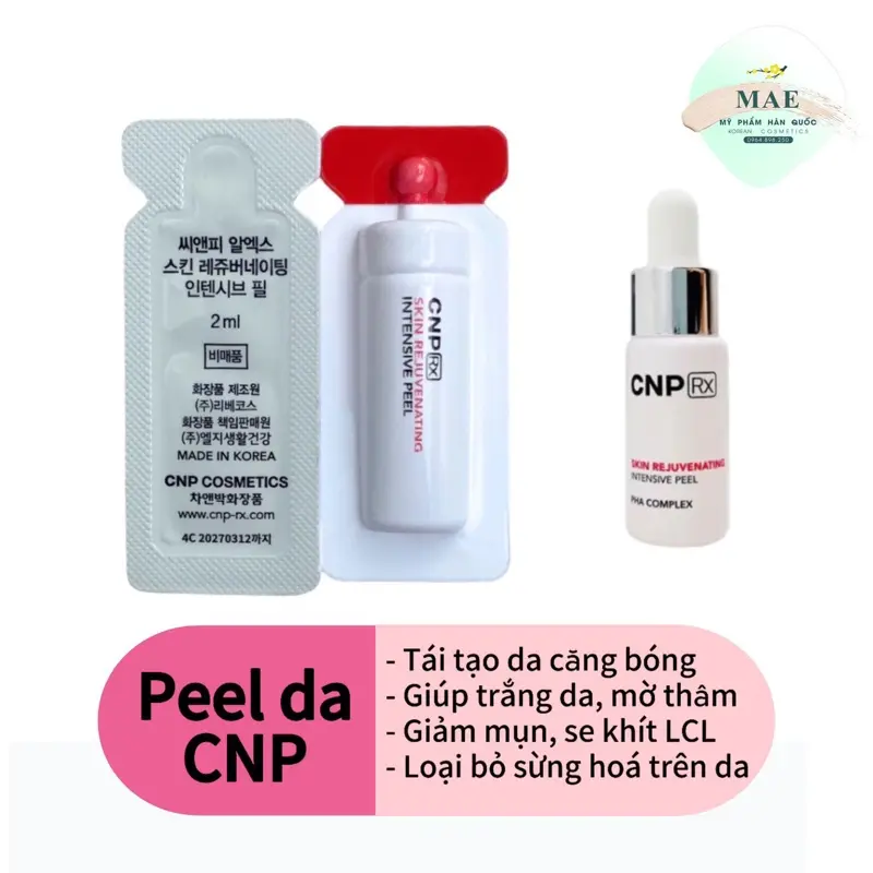 [02 tuýp] Peel Da Chuyên Sâu CNP RX Giúp Da Phục Hồi Chuyên Sâu, Dưỡng Trắng, Căng Bóng Mờ Thâm [2ml]