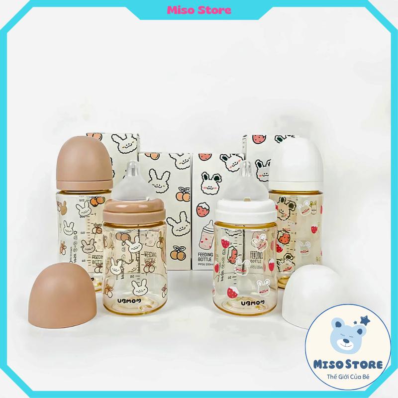 Bình Sữa UBMOM Họa Tiết Hàn Quốc Cho Bé Chất Liệu PPSU Dung Tích 200/280ml | Miso Store