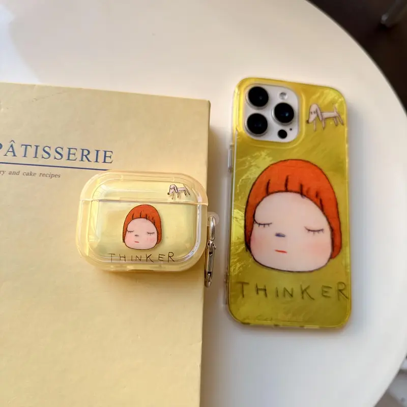 Cute Cartoon Girl Pattern Earphone Case, Shockproof Earphone Protective Cover, Earphone Accessories Compatible with AirPods Pro 1 2 3 4 2