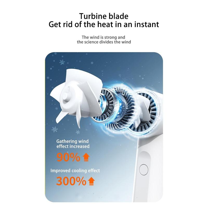 MINI Portable Handheld Turbo Fan Wind Speeds Adjustable Fan Rechargeable Fan 5