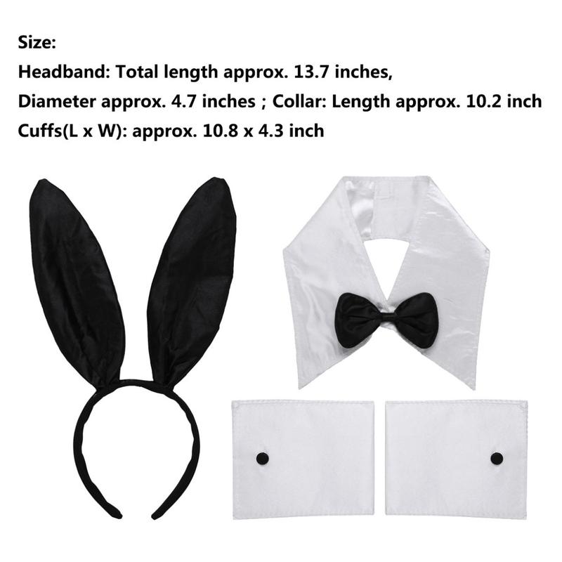 Product Introduction of Băng Đô Tai Thỏ, Fldy, Có Nơ Cổ Áo, Còng Tay Trang Phục, Bóng Đuôi Thỏ, Thích Hợp Cho Trang Phục Halloween Và Giáng Sinh, Bữa Tiệc Hóa Trang 0