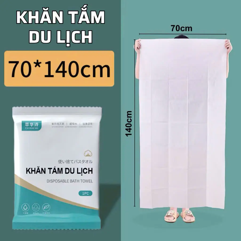 COMBO 10 Khăn Tắm Du Lịch Dùng 1 Lần 100% COTTON Mềm Mại Tiện Lợi Nhà Tắm