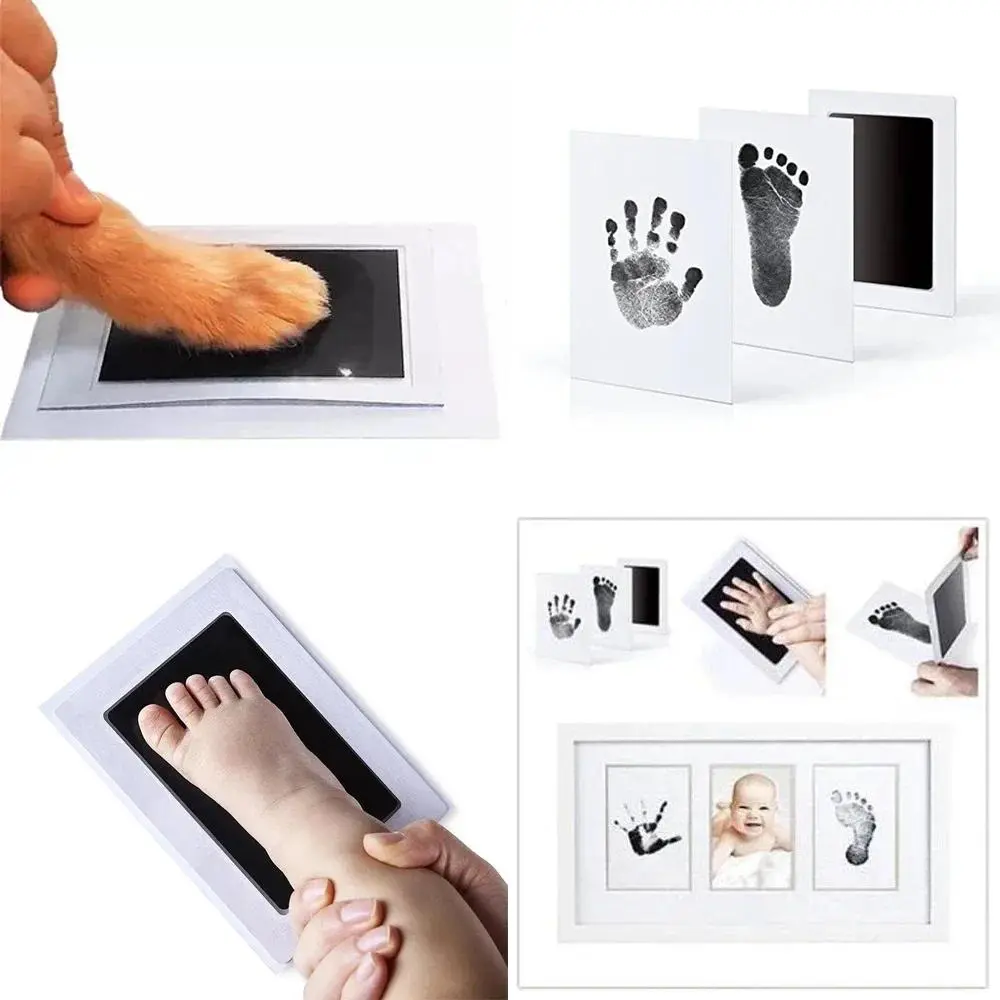 Baby Footprint Set Safe Non-toxic Handprints Paw Prints Baby Souvenirs Touch Free Skin Newborn Mat Ink