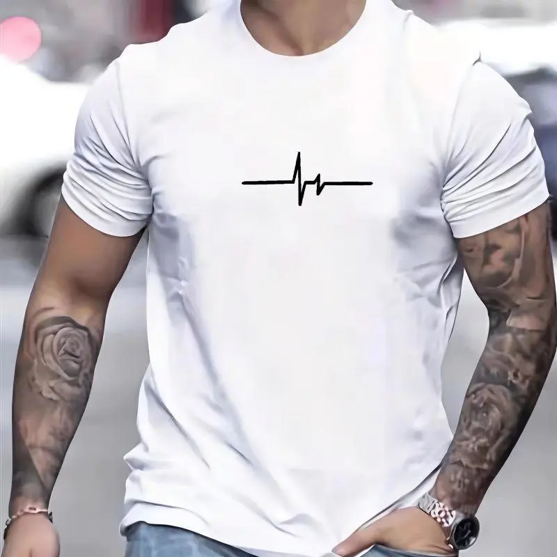 Kaos Distro Pria DETAK JANTUNG Kaos Oblong Pria Cotton Combed Atasan Tshirt Pria Kain Katun Sablon Logo Baju Anime Nyaman 4