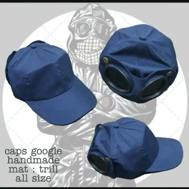 Topi Baseball kacamata hand made topi pria topi wanita topi golf GOGGLE CAP Topi Bisbol mendunia polos hitam webbing random 3
