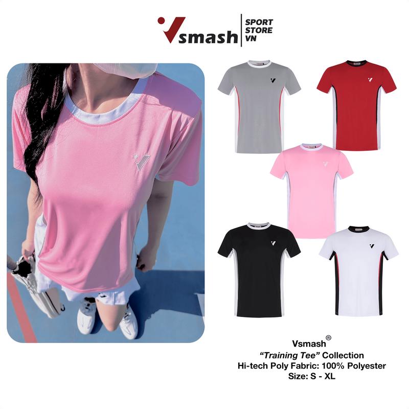 Áo cầu lông Daily Training Collection | Vsmash VN | Cổ Tròn | Unisex | Chất liệu sợi Intercool Mềm mại, thoáng mát, nhẹ, khô thoáng Top Sport Tập Thể Dục có thể giặt máy chống mùi áo thể thao Thun Chạy Bộ áo  thể