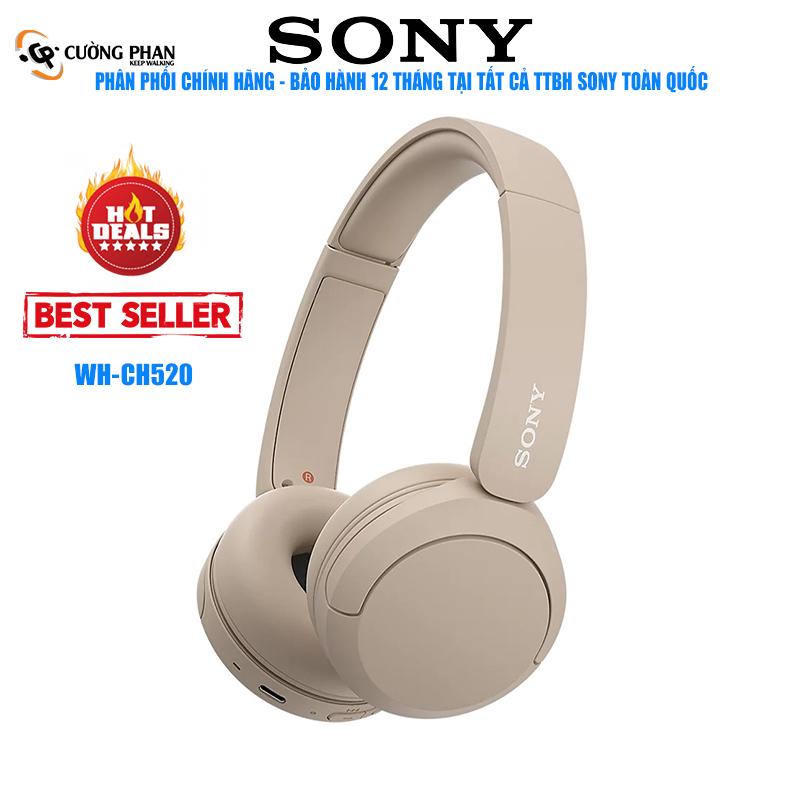 SONY WH-CH520 Tai Nghe Chụp Tai Bluetooth Không Dây . Micrô Tích Hợp Pin lên đến 50 giờ. Bảo hành 12 tháng tại tất cả TTBH SONY toàn quốc Nghe Nhạc Học Ngoại Ngữ