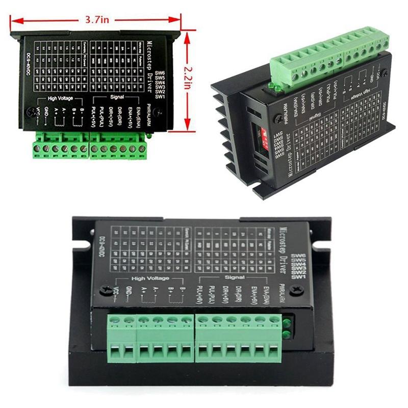TB6600 4A 9-42V Stepper Motor Driver CNC Controller with Stepper Motor Nema 17 Bipolar 1.7A 40N.Cm Holding Torque and Motor Mounting Bracket for 3D Printer Hobby CNC Router XYZ 2