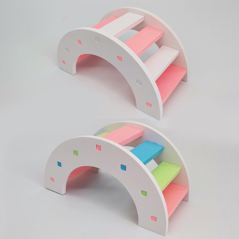 【Vận chuyển trong vòng 24 giờ】Đồ chơi Hamster Cầu vồng bằng gỗ Tổ bập bênh Đồ chơi xích đu Động vật nhỏ Hoạt động leo trèo Đồ chơi tự làm Lồng Hamster Đồ dùng cho thú cưng/Sắp bán hết rồi 2