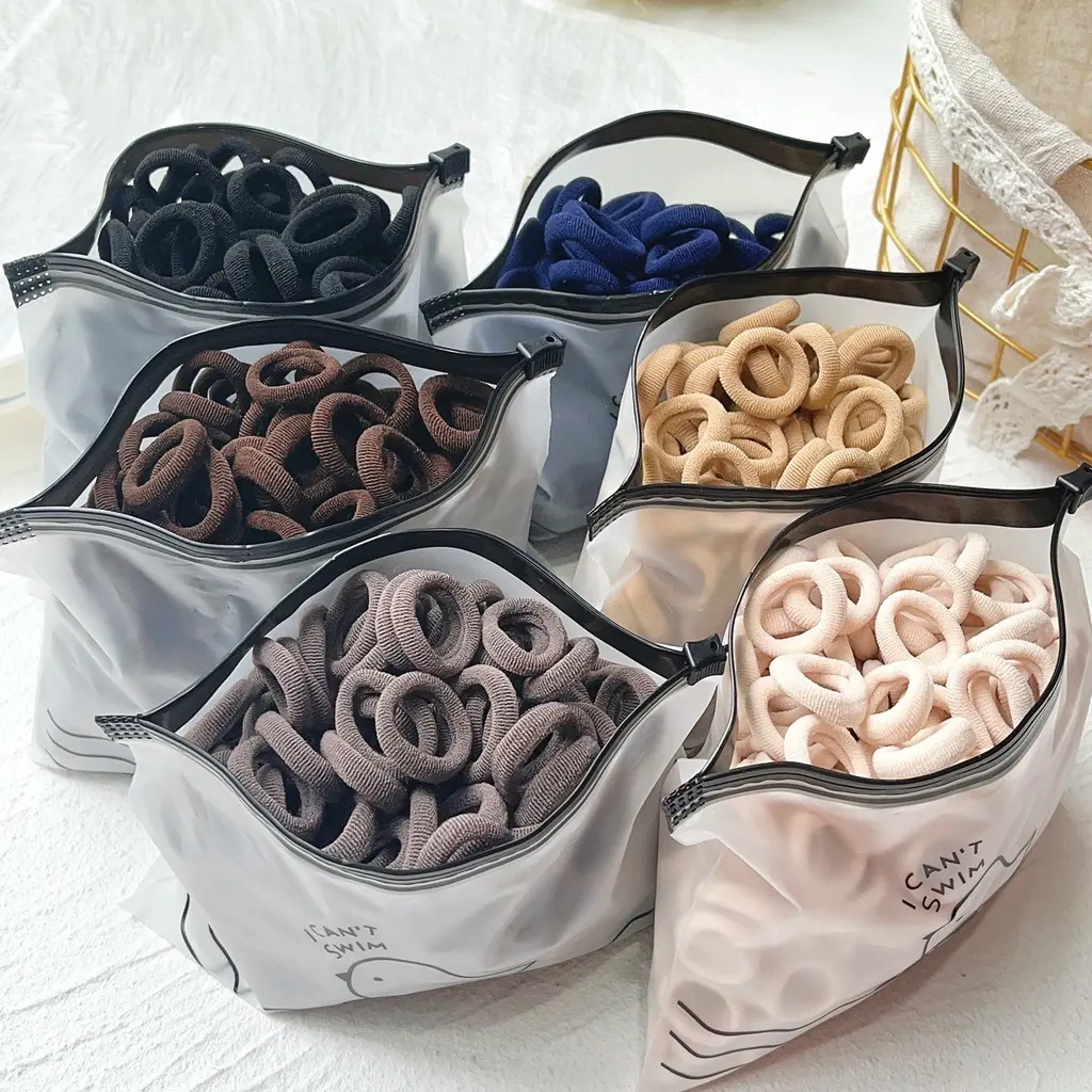 Dây Buộc Tóc Cơ Bản Cho Nữ, 20 Cái / Bộ, Màu Trơn Đơn Giản, Dây Buộc Tóc Co Giãn, Phụ Kiện Tóc Cho Bé Gái, Dây Buộc Tóc Đuôi Ngựa