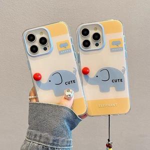 Cute Elephant Chain Compatible with Apple iPhone 16 Case 15/13/14 Pro Max 3D Nose 12/11