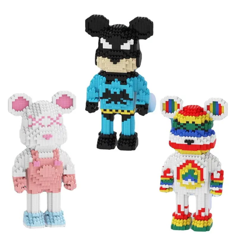 xếp hình Gấu Bearbrick cỡ lớn 30cm Đồ chơi Xếp hình lắp ráp mô hình cỡ lớn bear bricK có tặng búa 1