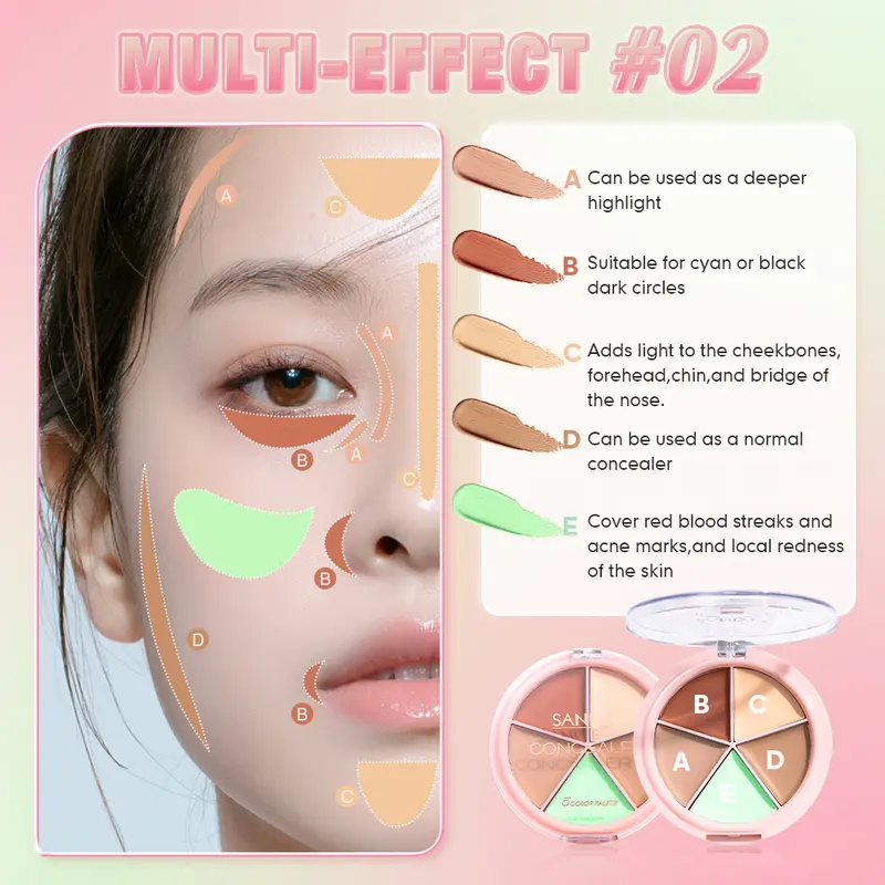 SANIYE [BPOM] Original Matte Concealer Makeup High Coverage 5 Warna Profesional Wajah Makeup R1179 5