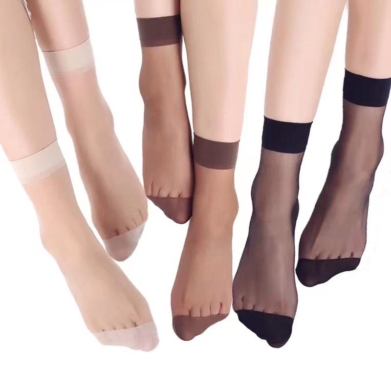 Product Introduction of 10Pairs Nylon Short Socks Women Transparent Thin Silk Socks Clear Dress Stockings for Women Girls Summer Ankle Socks 20