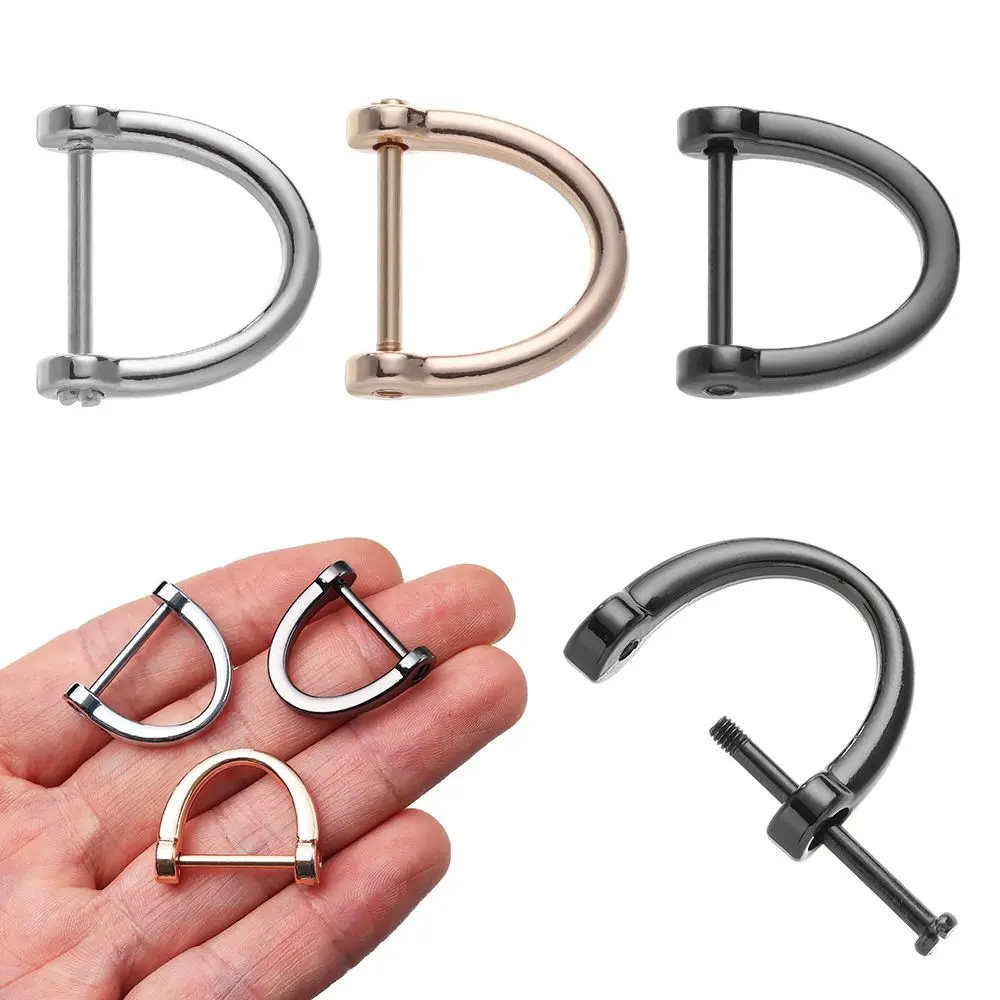 Metal Bag Strap Accessories Shoulder Webbing Buckle D Ring Buckle Open Screw Leather Craft Clasp