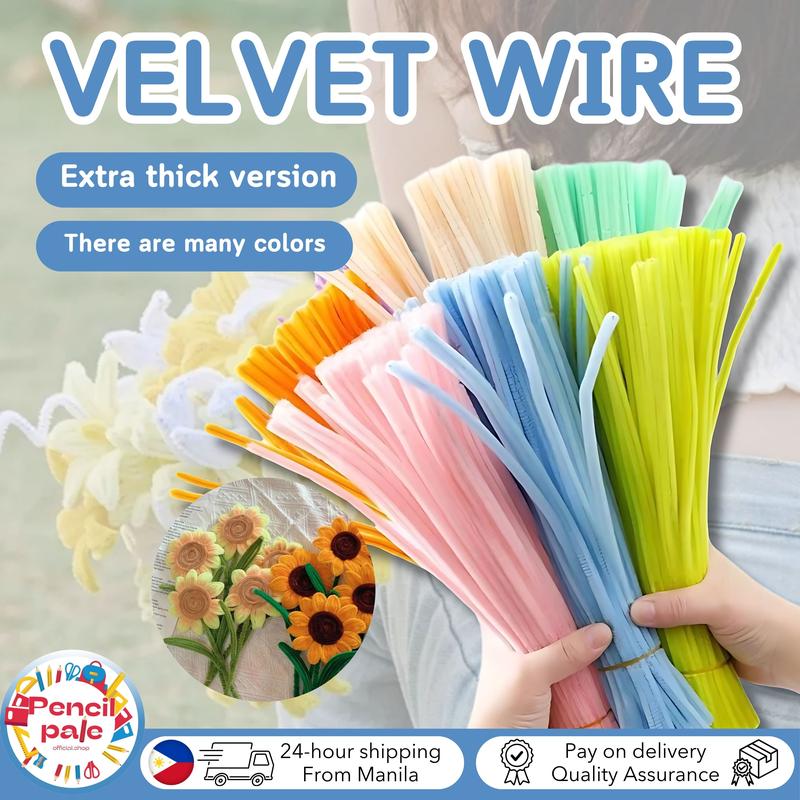 100PCS Colorful Fuzzy Wires Chenille Twisted Sticks Perfect for ...