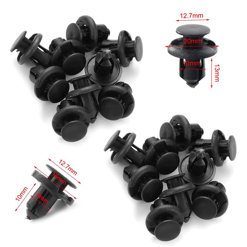 Product Introduction of 20Pcs Engine Cover Panel Clips 8mm 10mm Hole Rivets Retainer Fastener Push Pin 12