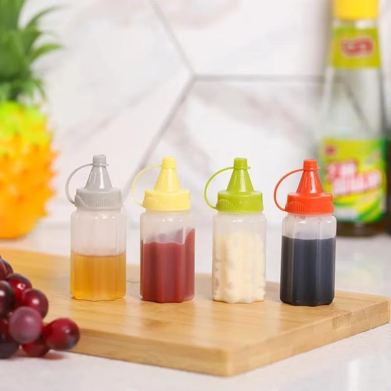 Product Introduction of 4PCS Mini Squeeze Bottles Ketchup Condiment Sauce Bottle Honey Mustard Salad Dressing Sauce Bento Container Kitchen Accessories 15