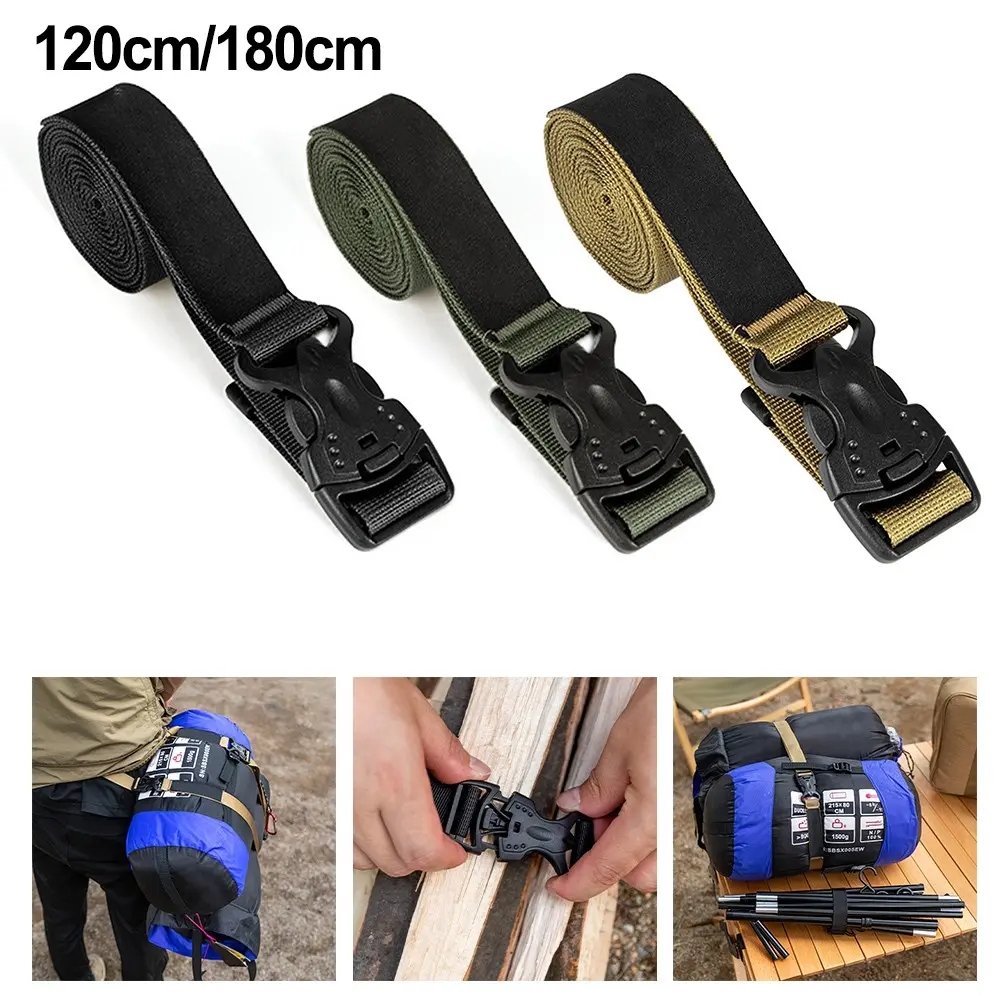Outdoor Luggage Tie-Down Belt With Double Insurance Webbing Buckle Adjustable
