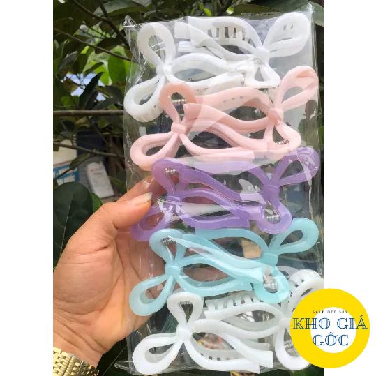 Set 10 Cặp tóc HÌNH NƠ cao cấp nhựa bóng KHO GIÁ GỐC