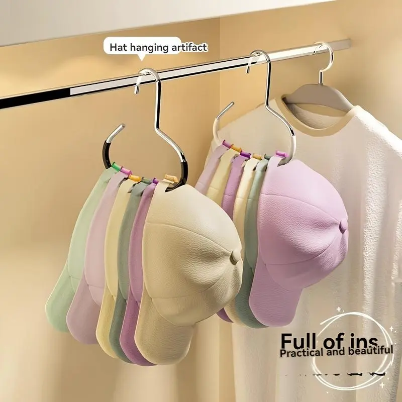 Hat Hanger, 2 Counts Multifunctional Hat Storage Hook, Hat Display Rack, Home Organizer for Bedroom, Wardrobe, Closet, Shelves【Only Hook】 3