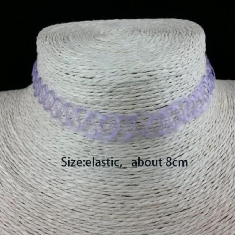 High Quality Braided Fish Thread Stretch Choker Necklace Vintage Elastic Tattoo Choker Retro Necklace 2