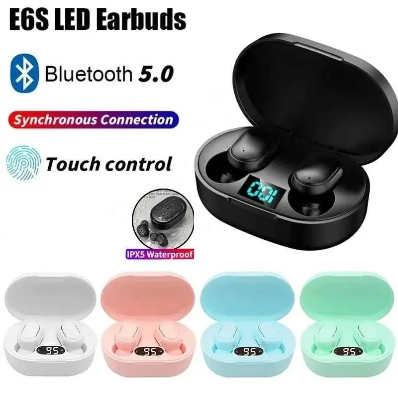TWS E6S Fone Earphones Wireless Bluetooth Noise Cancelling Headset with Mic Headphones for Xiaomi Huawei Oppo