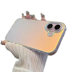 Aurora Gradient Colorful Case for iPhone 16 15 14 Pro Max Plus Case 12 13 11 16Pro 15Pro Phone Case Laser Matte Acrylic Hard Shockproof Protective Casing Cover