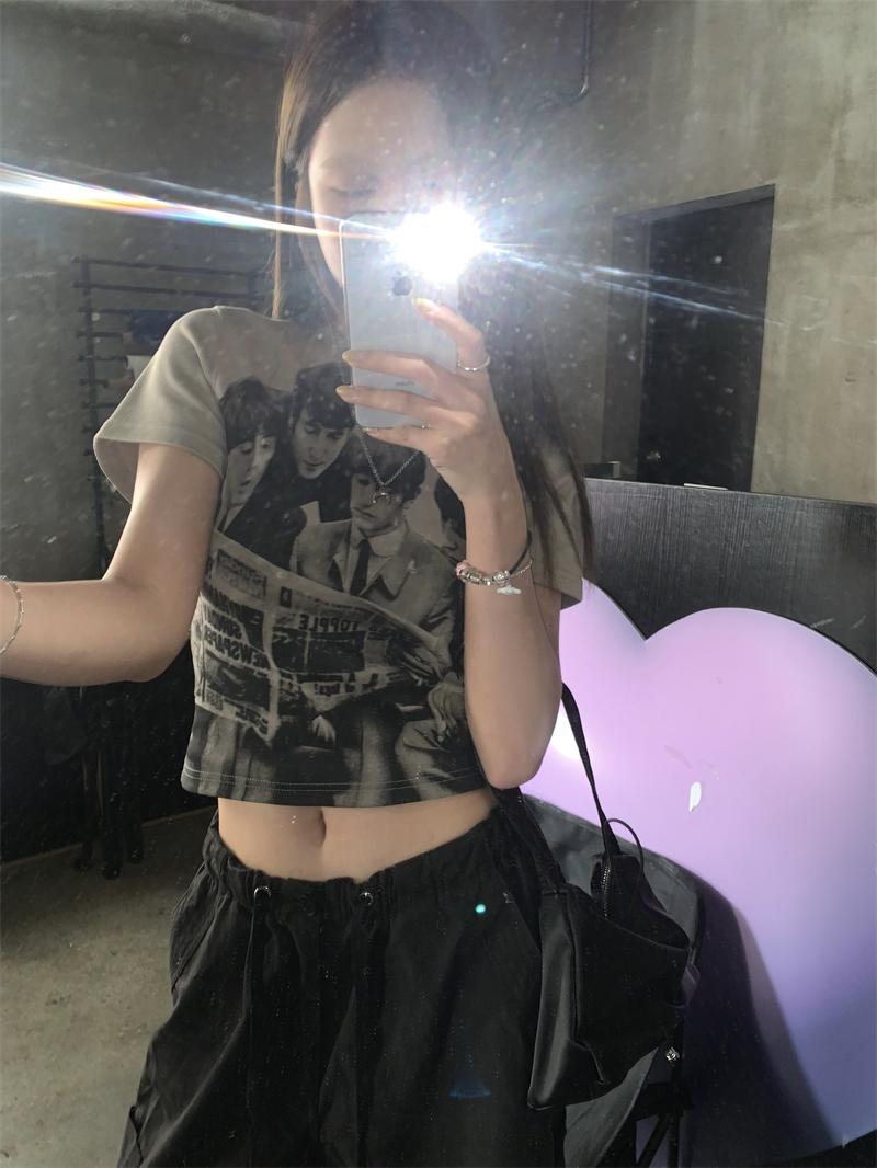 Product Introduction of Round Neck Short Sleeve T-Shirt Summer New Slim Fit Flattering Versatile Short Top Casual Women's Fashion Versatile Personality Hot Girl Korean Style Clothing 20